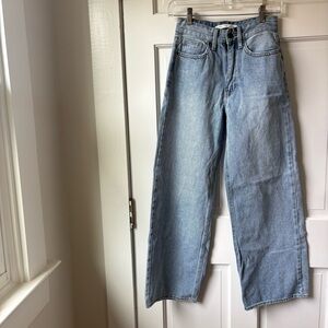 Altar'd State Light Wash Ultra Wide Leg High Rise Denim Jeans Size 24